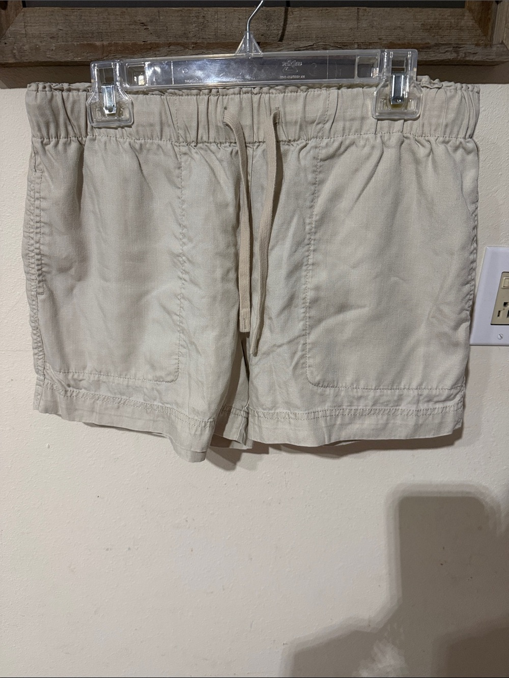 Hilary Radley TENCIL Lyocell Pull On Drawstring Shorts Beige